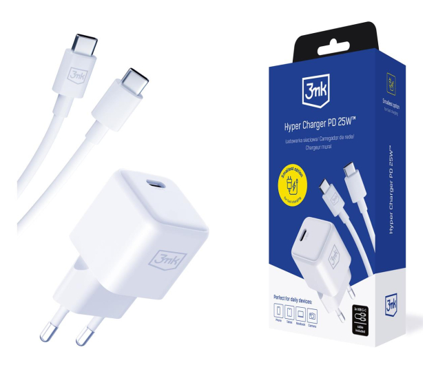 3MK Hyper Charger PD 25W + 1x USB-C-C Cable 5903108561945 - 1267407 - zdjęcie